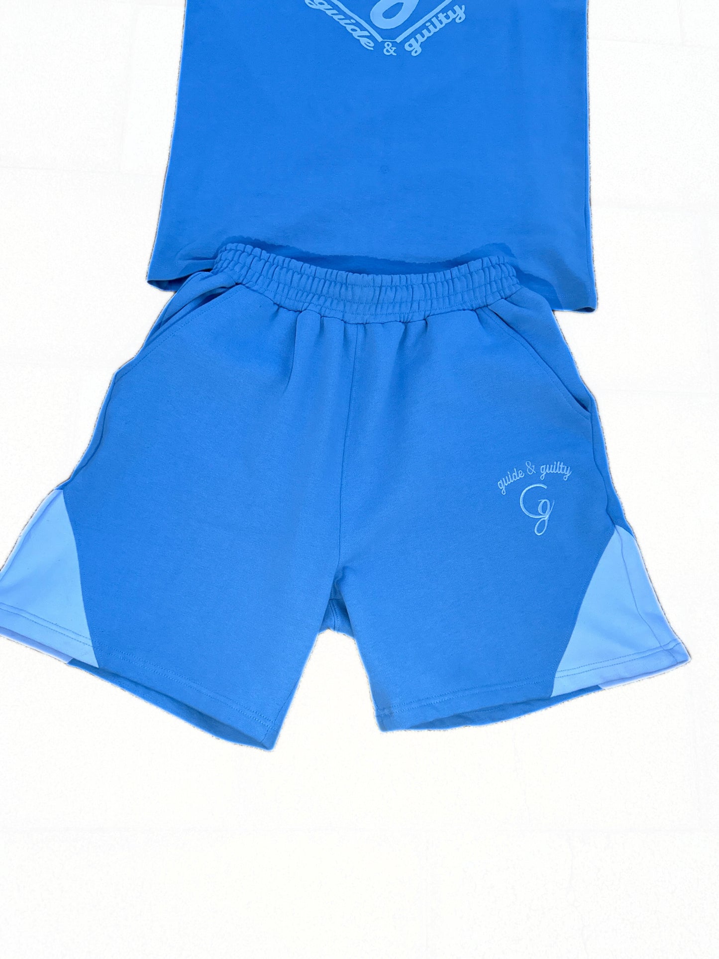GUIDE AND GUILTY EMBROIDERY SWEATSHORTS